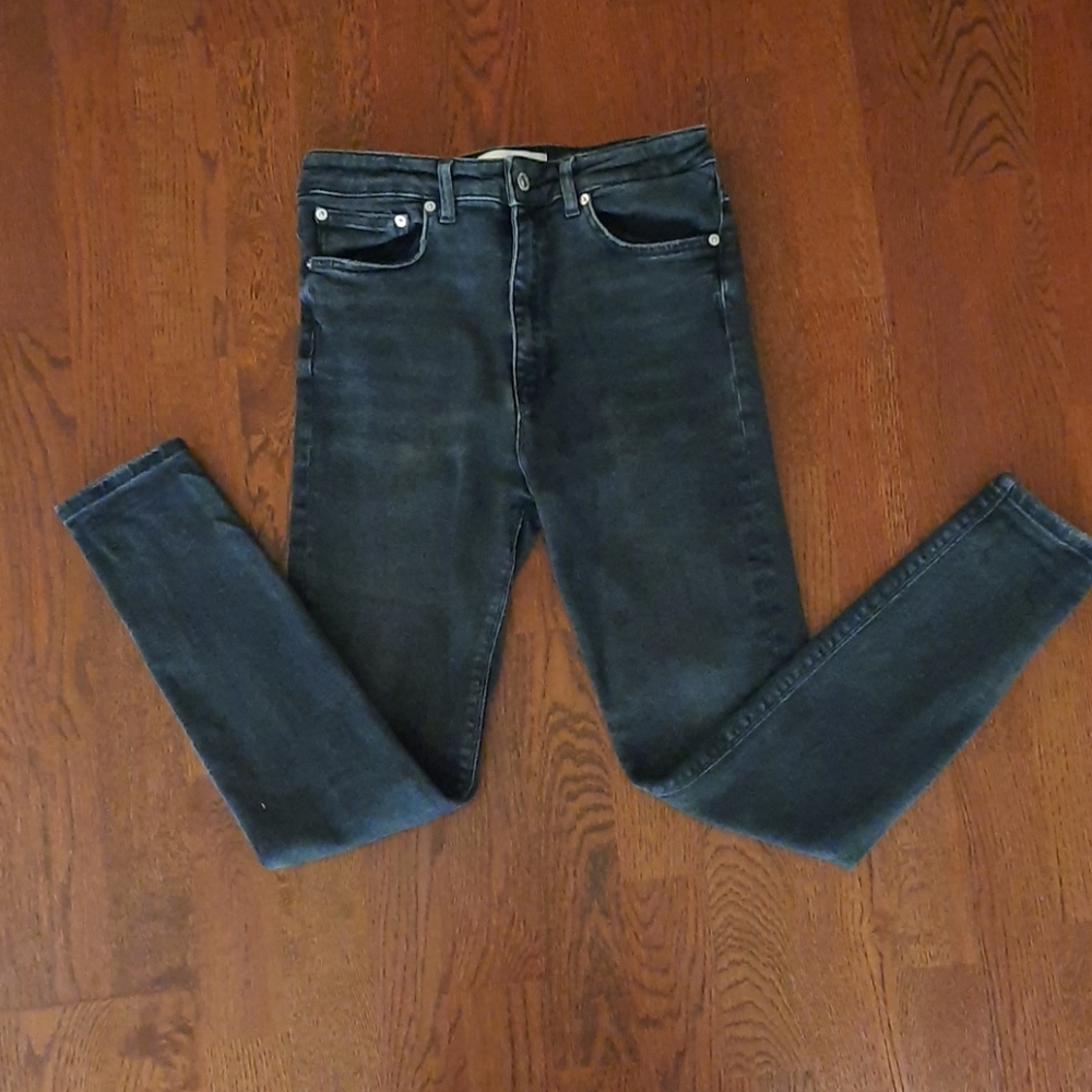 Zara Premium Denim faded black Jeans size 8